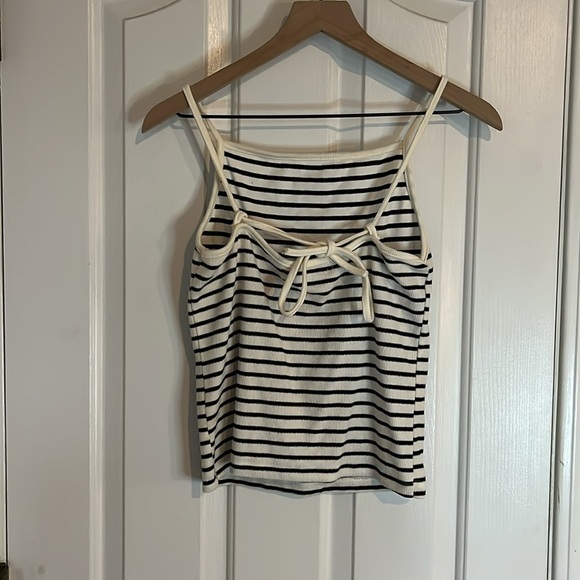 The Frankie Shop | Striped Adjustable Tie Back Knit Tank Top Size XS/S Classic - Picture 3 of 9